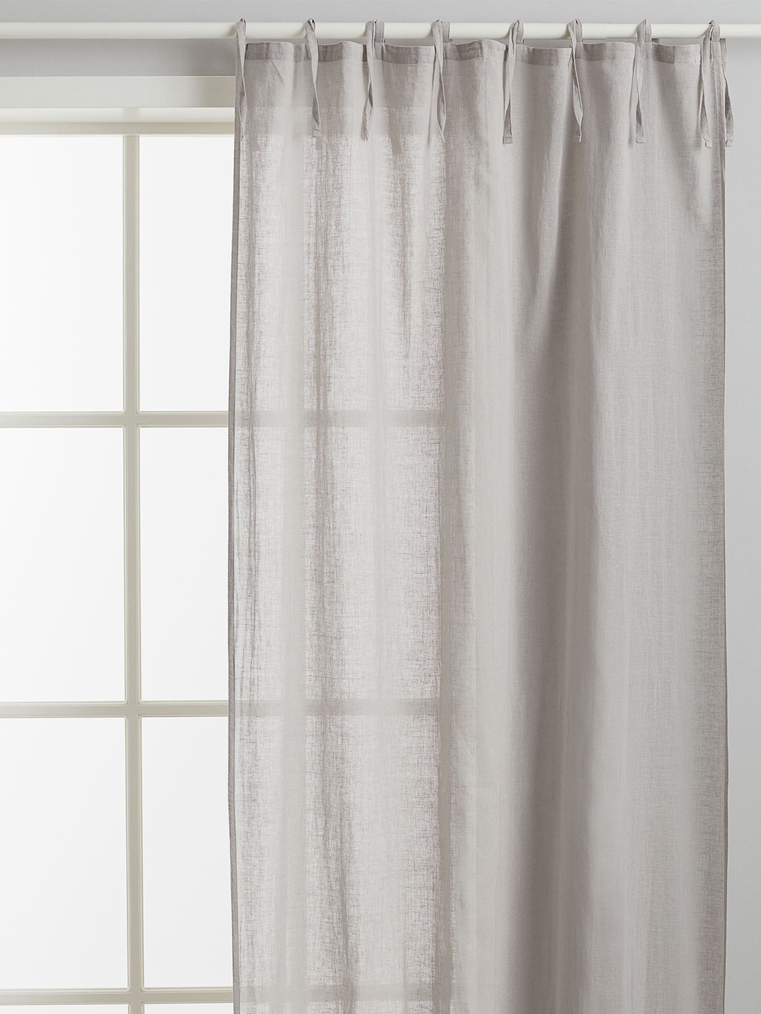 

H&M Beige 2-Pack Linen-Mix Curtains, Grey