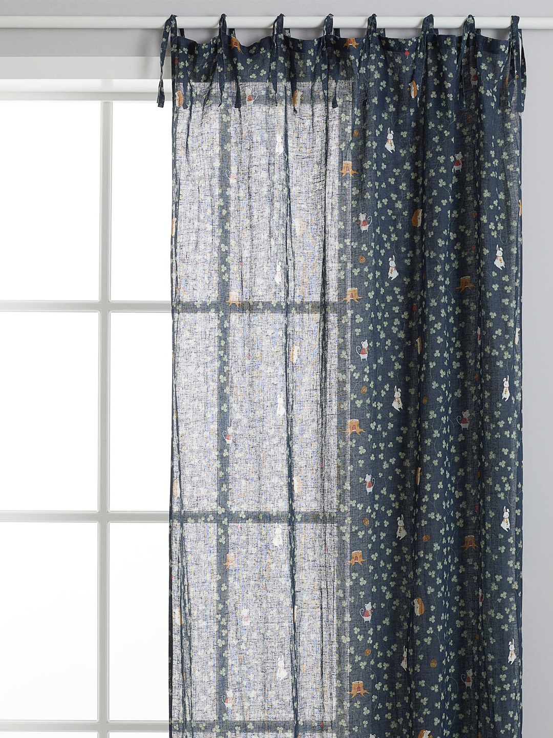 

H&M 1-Pack Linen-Blend Curtain, Blue