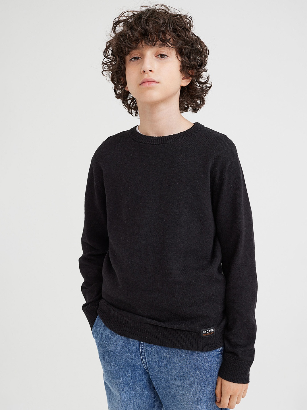 

H&M Boys 2-Pack Fine-Knit Cotton Jumpers, Black