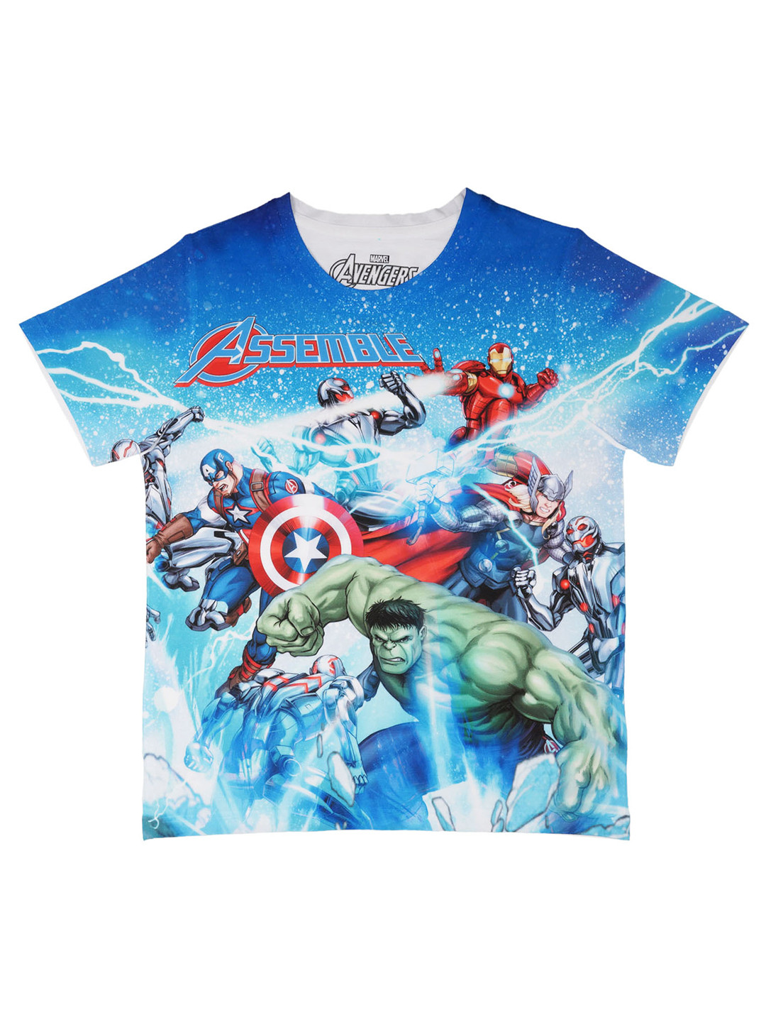 

Marvel by Wear Your Mind Boys Blue Printed Round Neck T-shirt