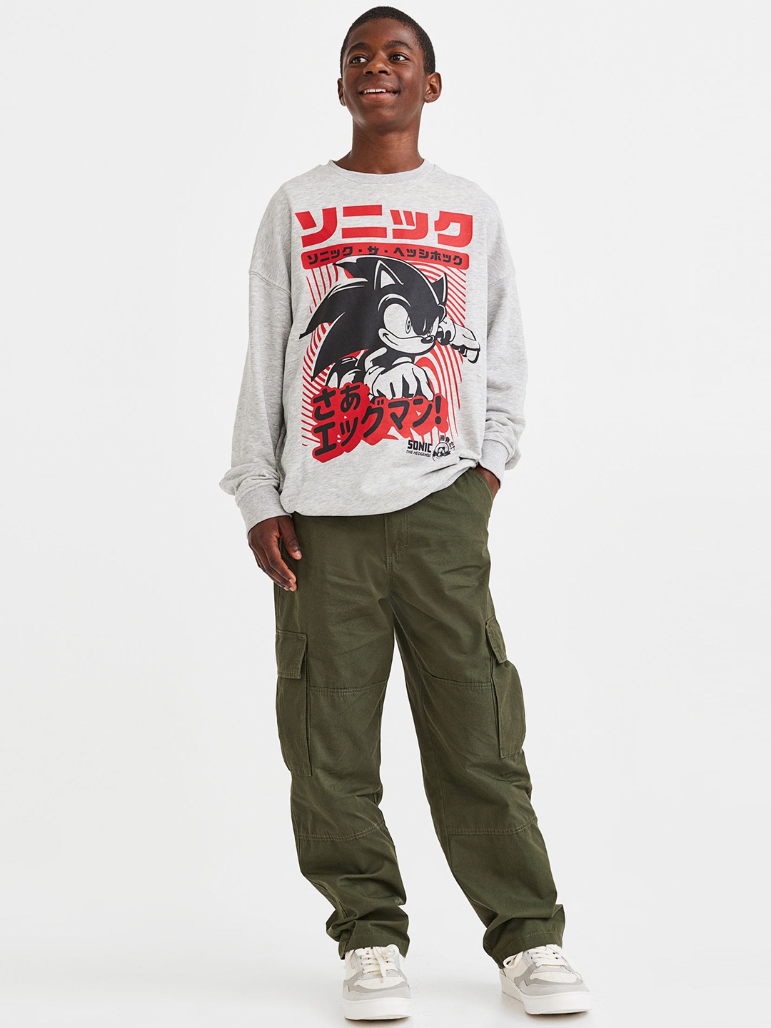 

H&M Boys Cotton cargo trousers, Green