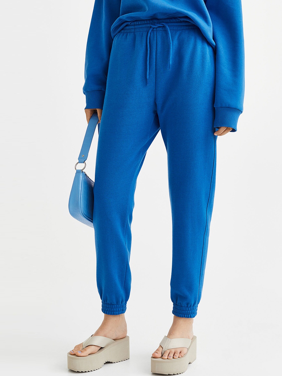 

H&M Women High-Waisted Joggers, Blue