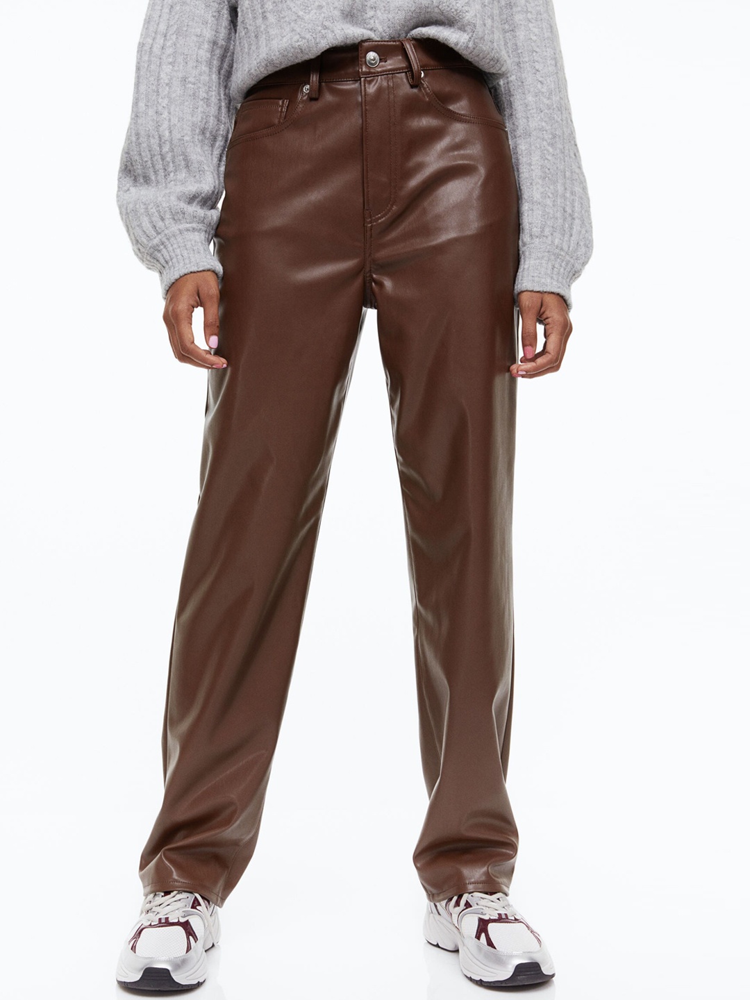 

H&M 90s Straight Trousers, Brown