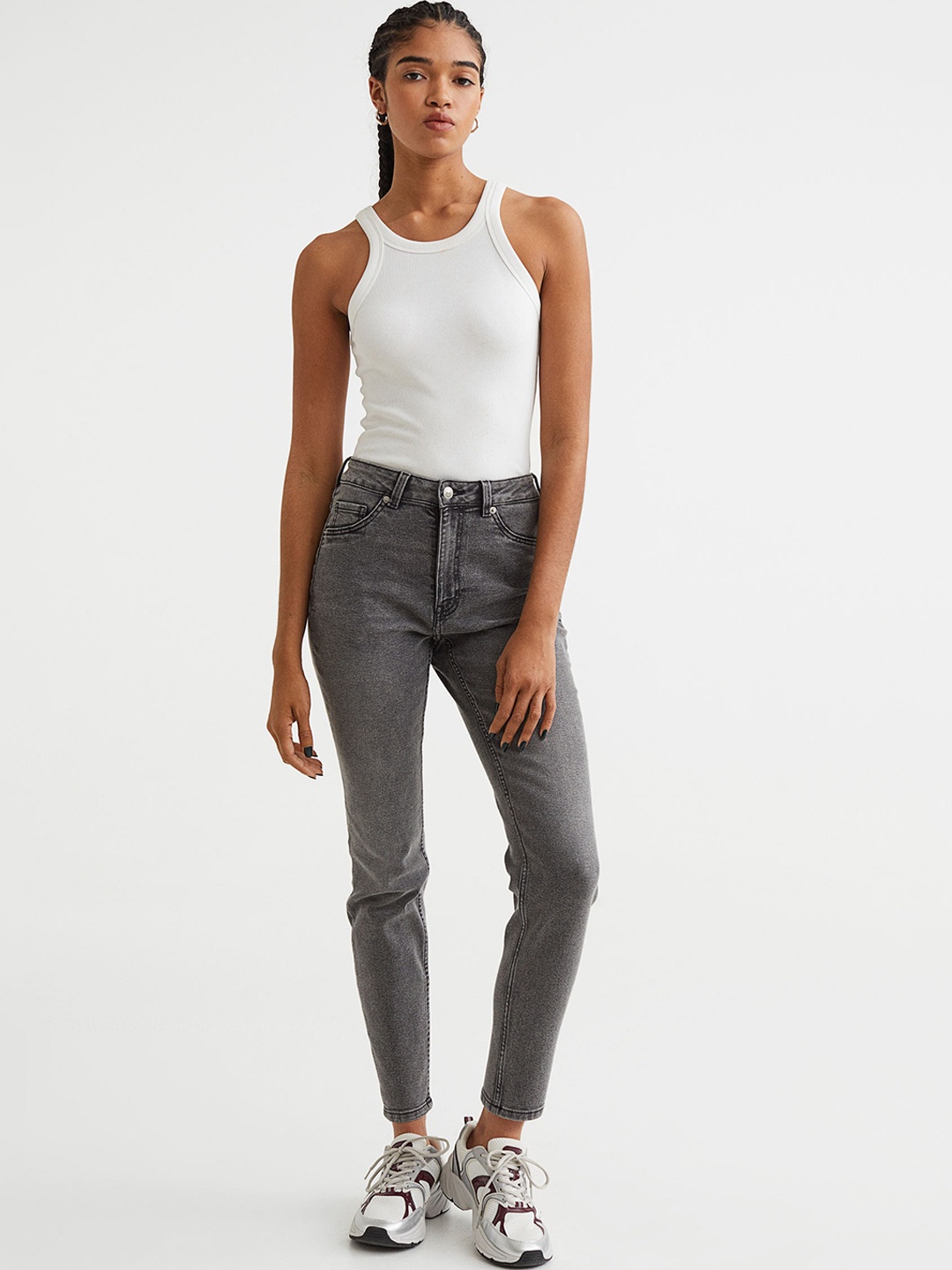 

H&M Women Skinny High Jeans, Grey