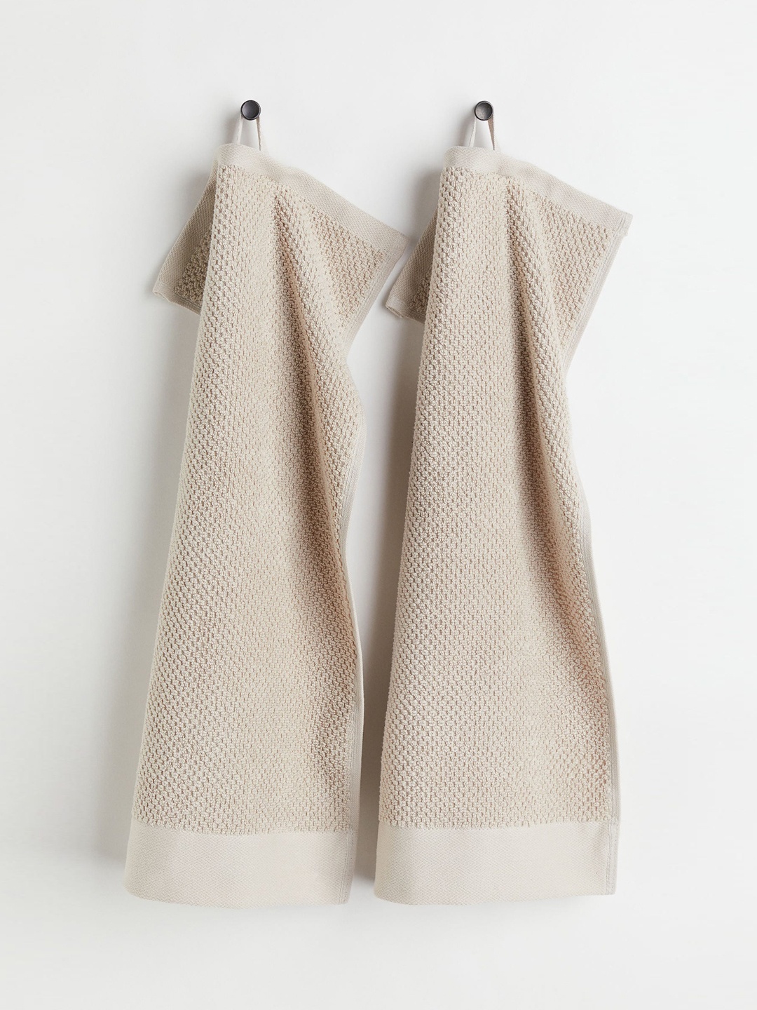 

H&M 210 GSM 2-Pack Cotton Terry Guest Towels, Beige