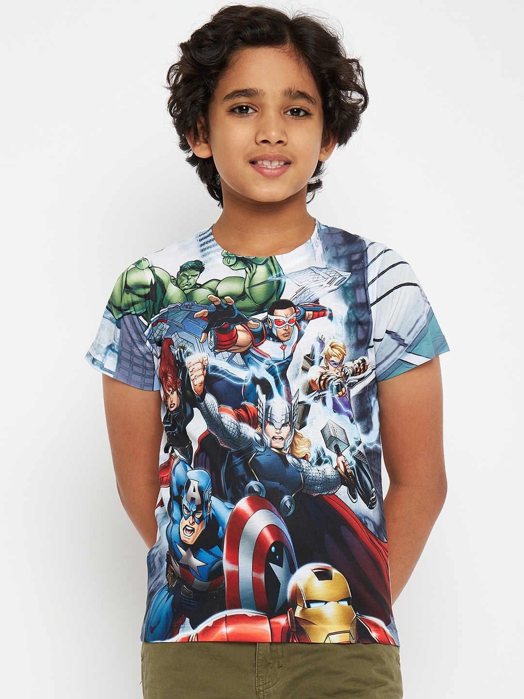 

Marvel by Wear Your Mind Boys Multicoloured Printed Round Neck T-shirt, Multi