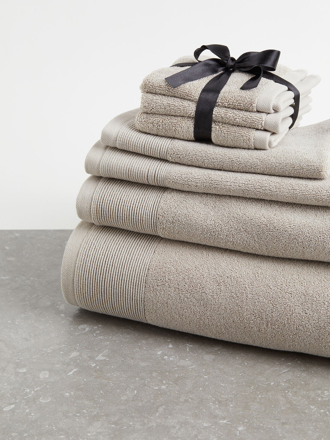 

H&M Beige Cotton Terry Hand Towel