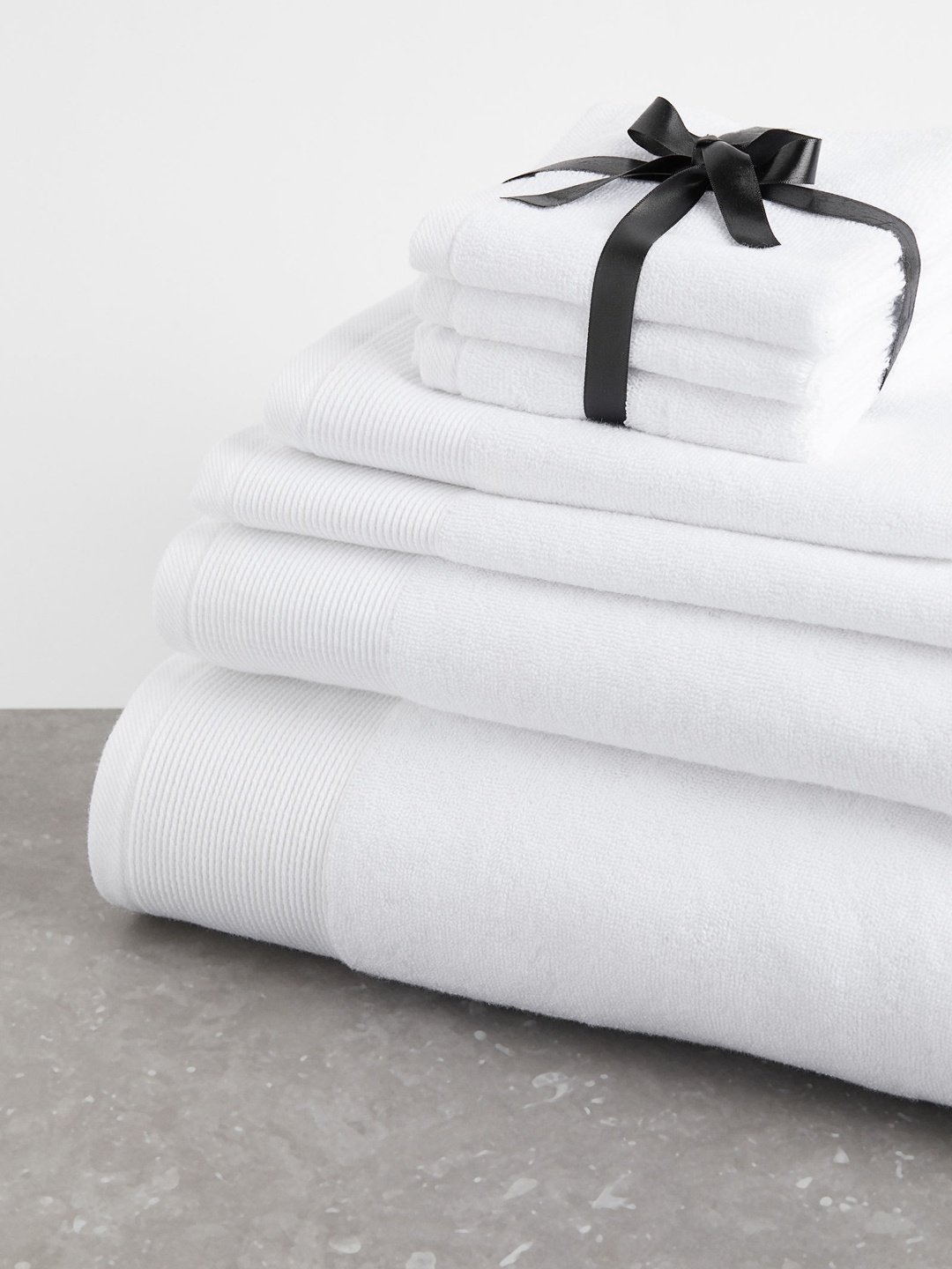 

H&M White Cotton Terry Guest Towels