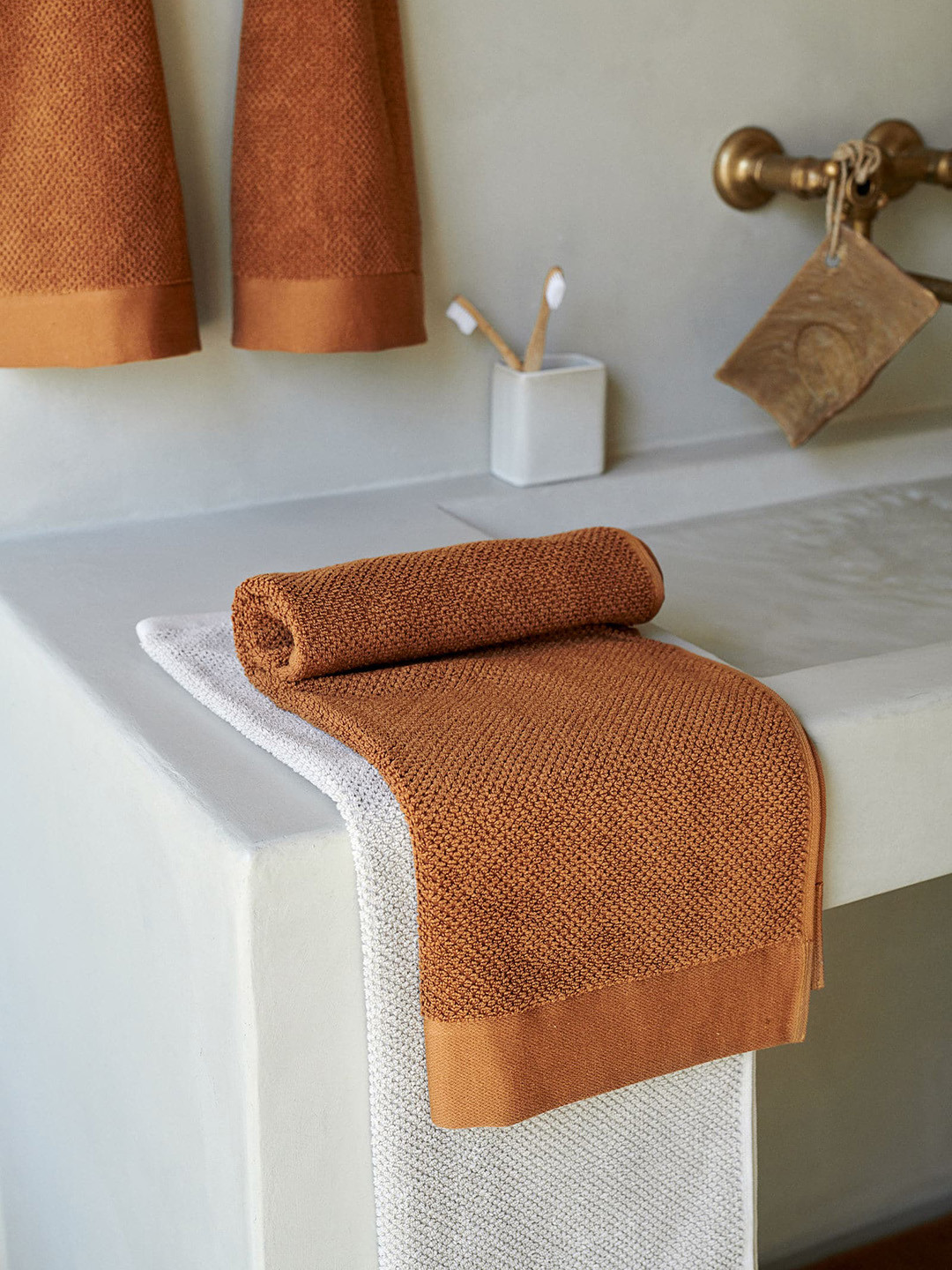 

H&M Unisex Cotton Terry Hand Towel, Brown