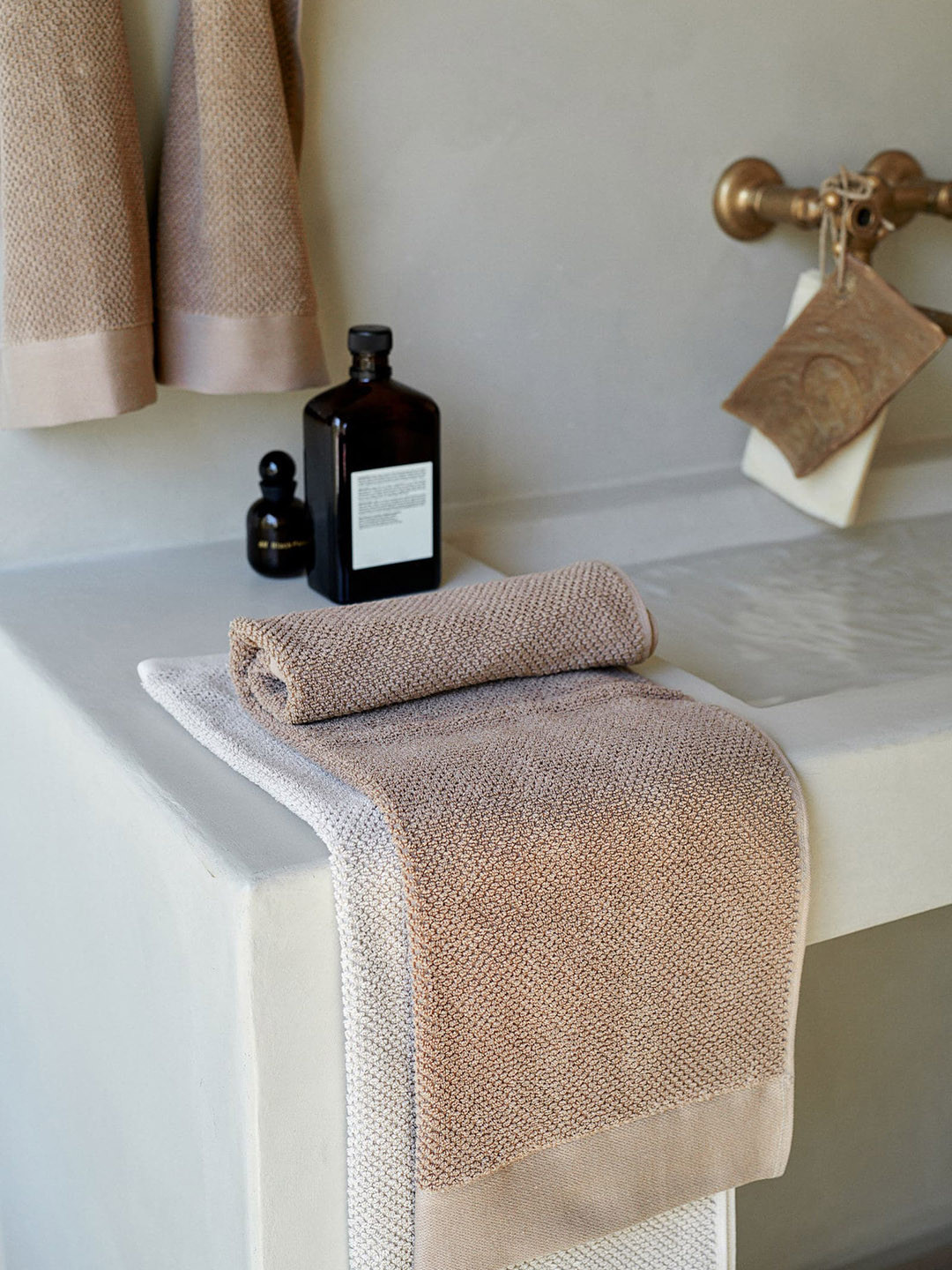

H&M Beige Cotton Terry Hand Towel