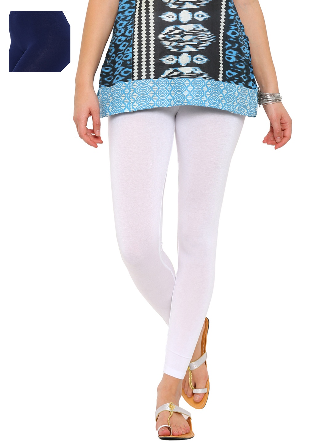 

De Moza Pack of 2 Ankle-Length leggings, White