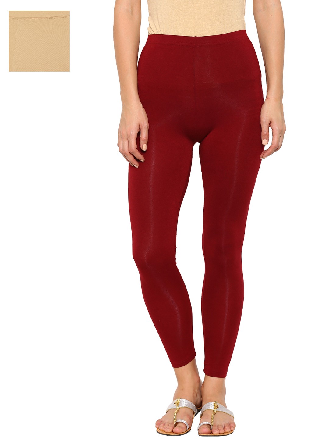 

De Moza Pack of 2 Ankle-Length leggings, Nude