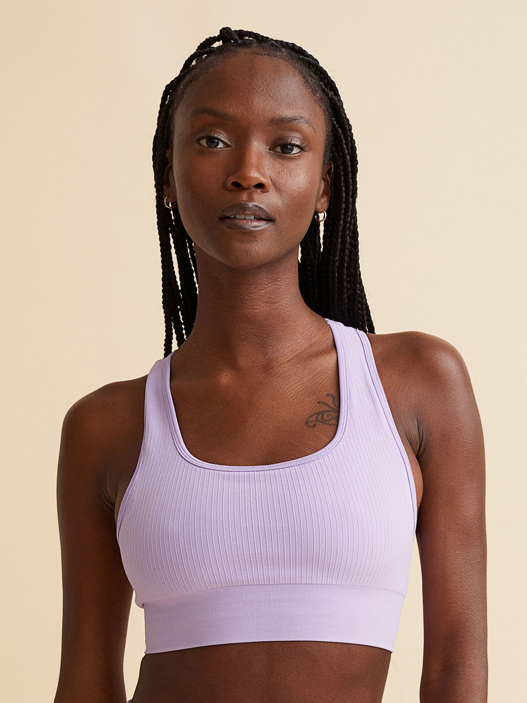 

H&M Women Purple Seamless Sports Bra In DryMove