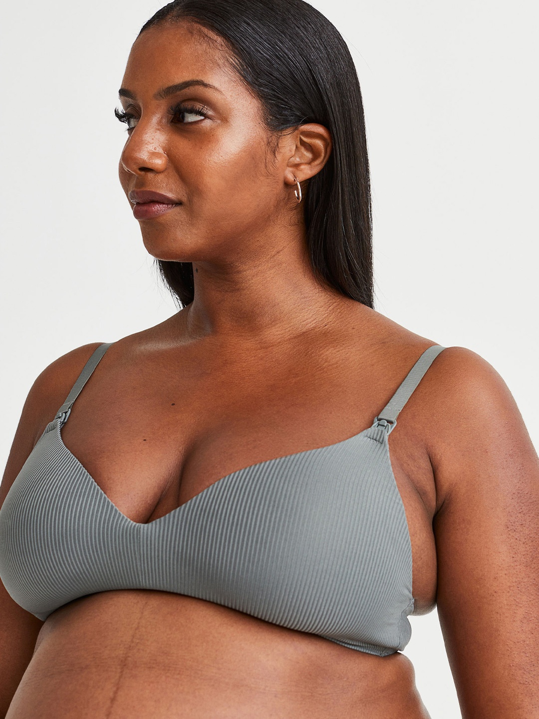 

H&M MAMA 2-Pack Padded Nursing Bras 1075923003, Grey