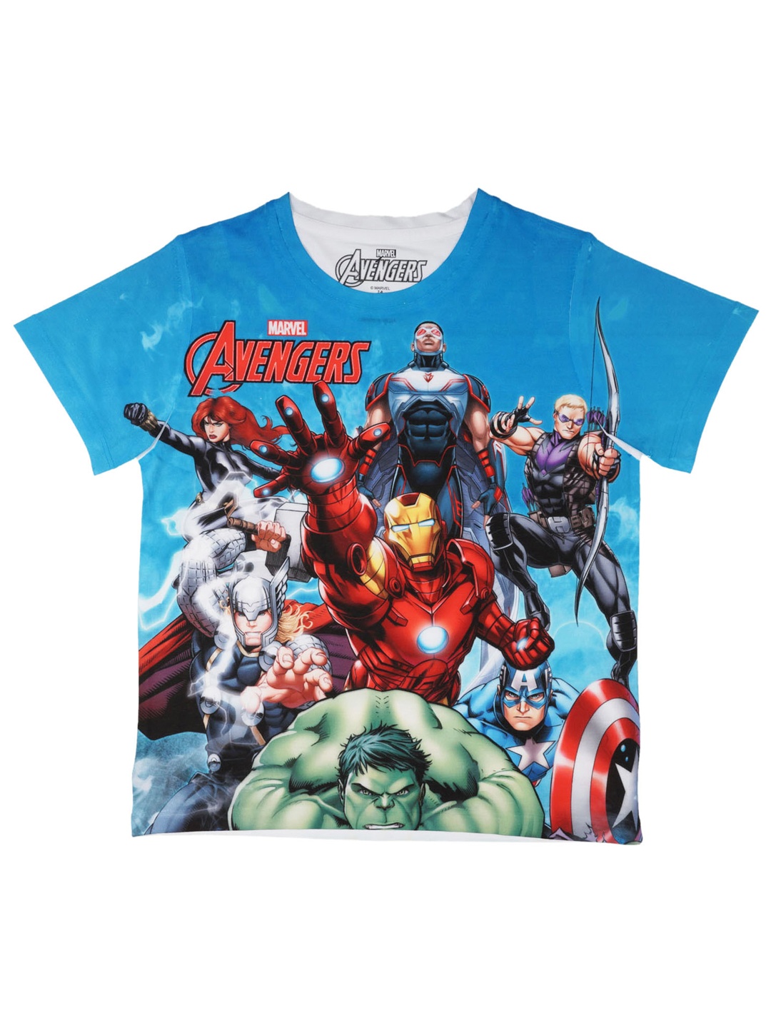 

Marvel by Wear Your Mind Boys Blue & White Printed Round Neck T-shirt