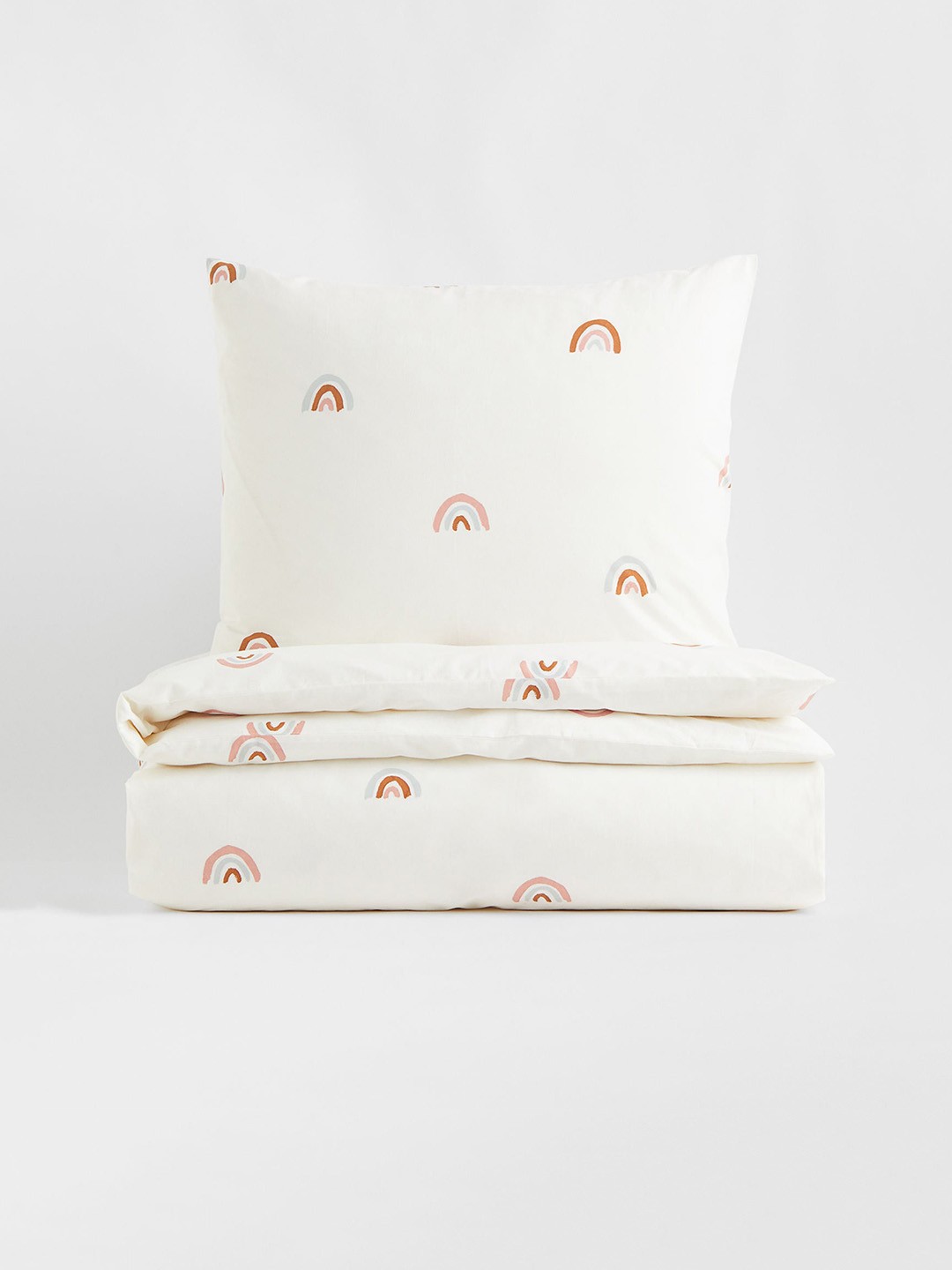 

H&M White Patterned Single Duvet Cover Set