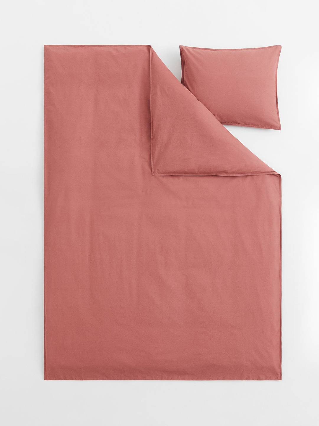 

H&M 144 TC Washed Cotton Duvet Cover Set, Red