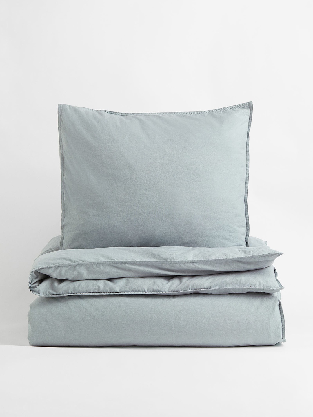 

H&M Washed Single Cotton Duvet Cover Set, Turquoise blue