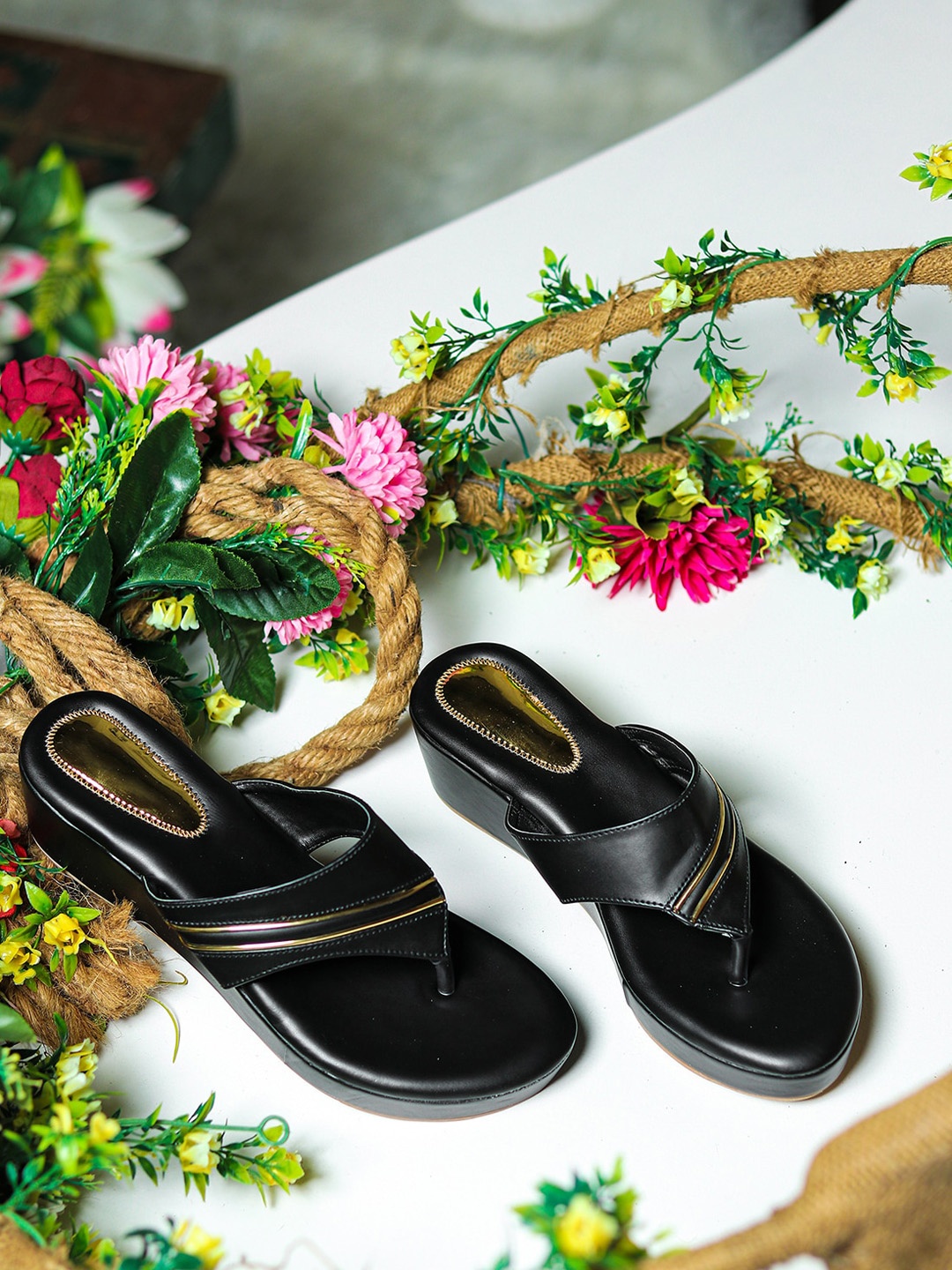 

NR By Nidhi Rathi Women Black Wedge Sandals