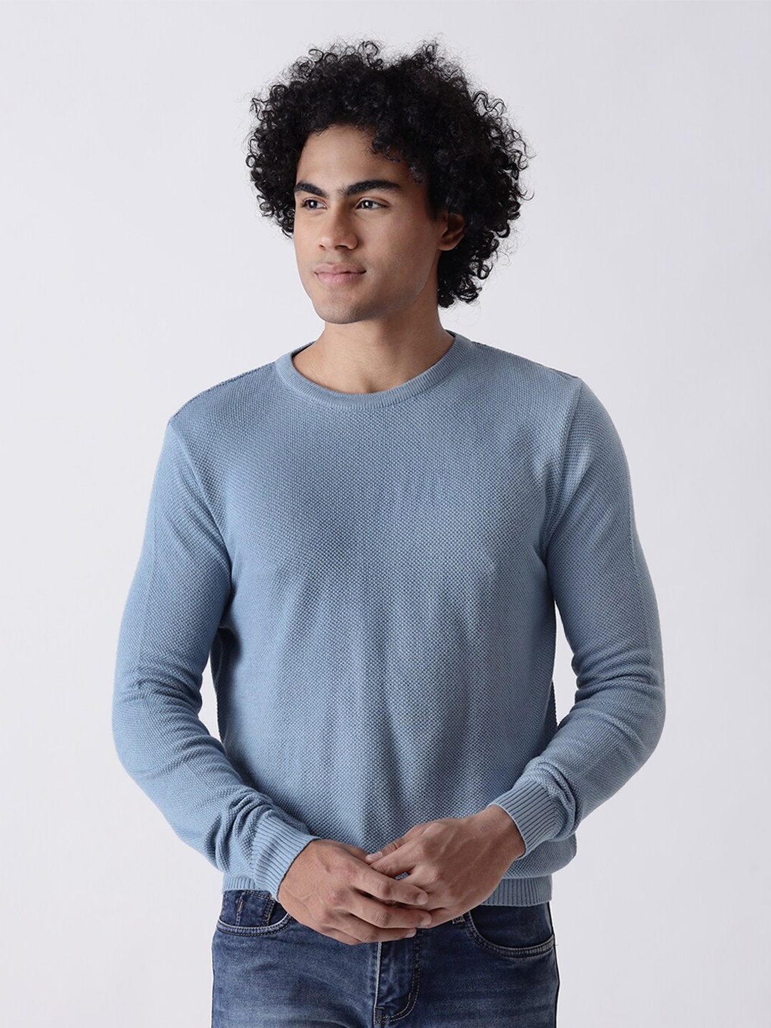 

MR BUTTON Men Blue Pullover