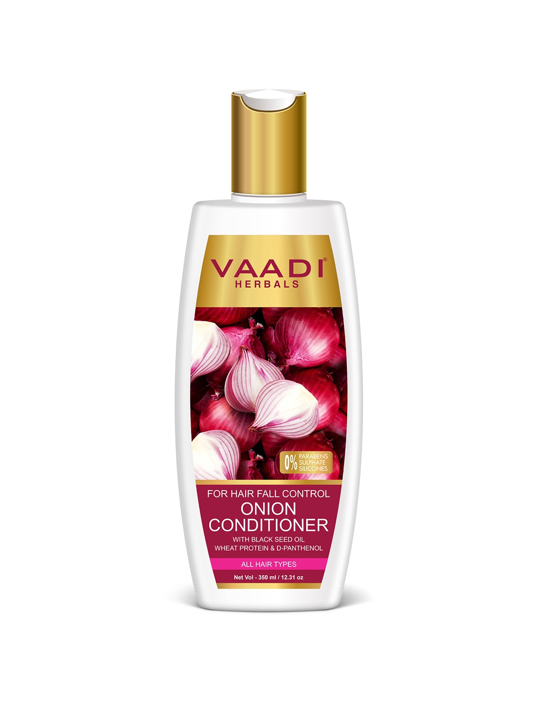 

Vaadi Herbals Onion Conditioner for Hair Fall Control with Wheat Protein - 350ml, Magenta