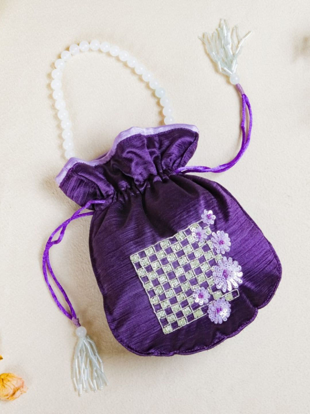 

Nestasia Purple Kiara Potli Bag