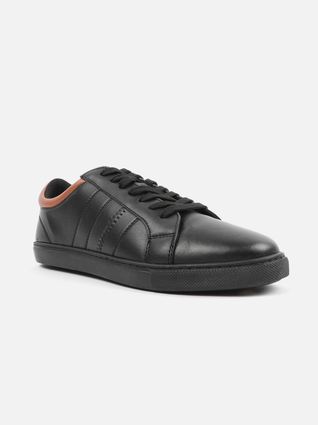 

Carlton London Men Black Lightweight Lace-Up Sneakers