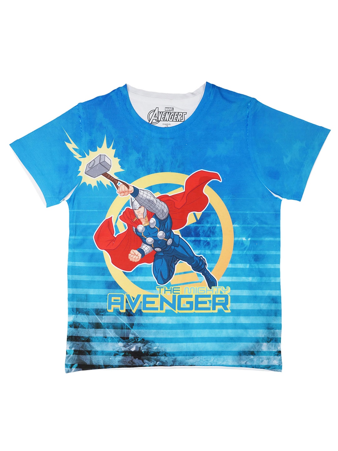 

Marvel by Wear Your Mind Boys Blue & White Printed Round Neck T-shirt