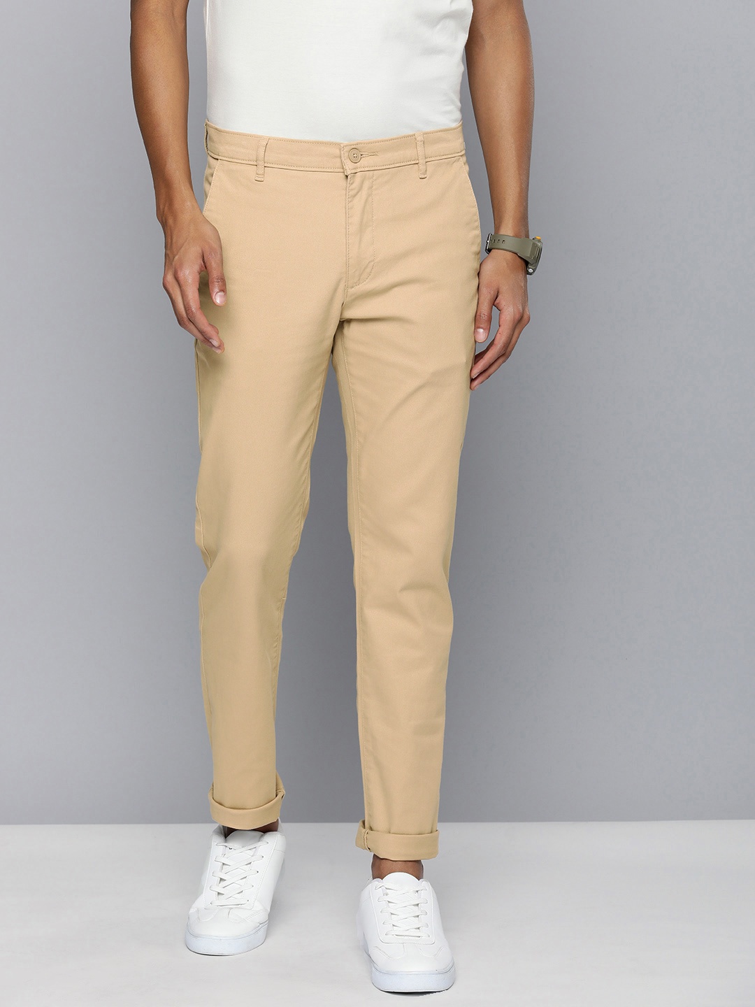 

Levis Men Mid-Rise Tapered Fit Chinos Trousers, Beige