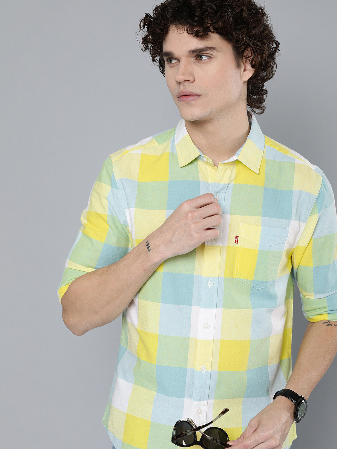 

Levis Men Buffalo Checked Slim Fit Pure Cotton Casual Shirt, Multi