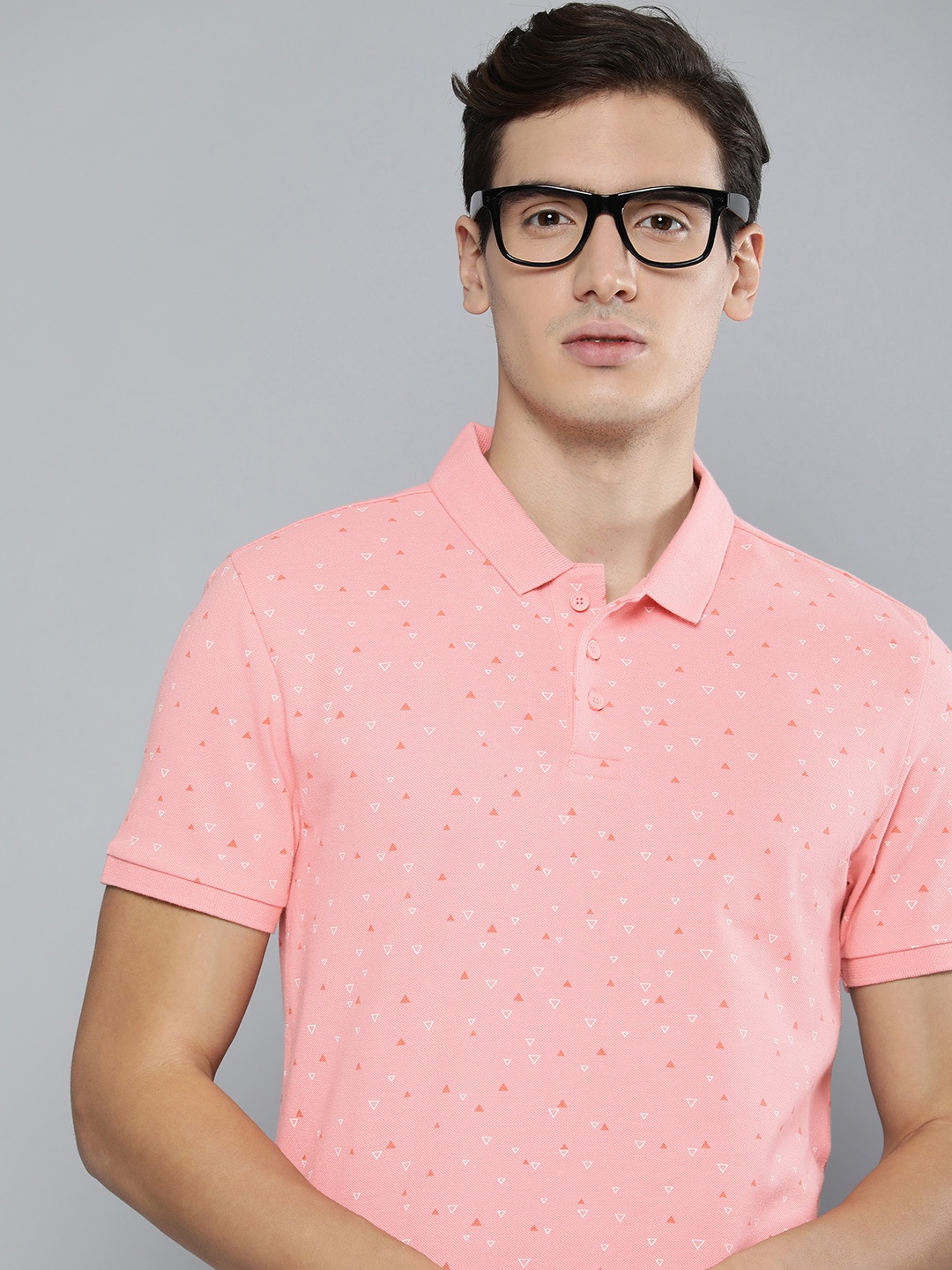 

Levis Men Pure Cotton Printed Polo Collar T-shirt, Pink