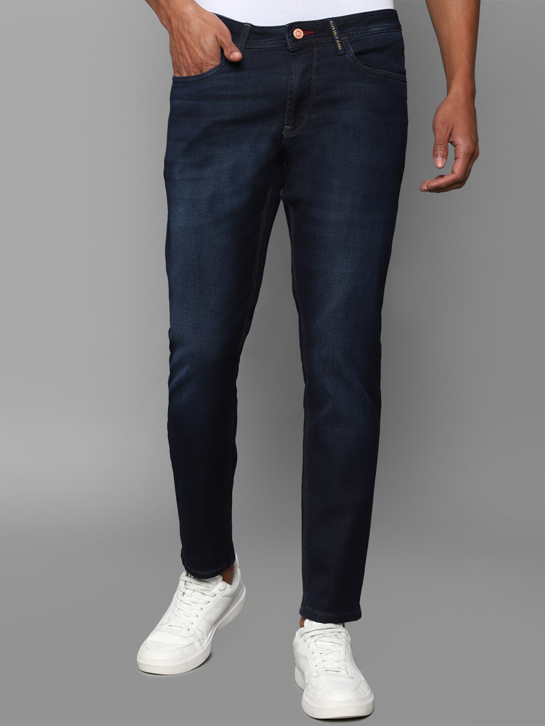 

Allen Solly Men Navy Blue Dark Shade Slim Fit Cotton Jeans