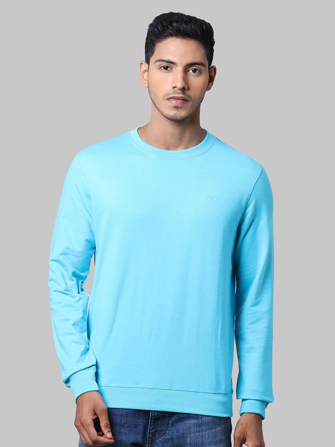 

Park Avenue Men Blue Solid Sweatshirt