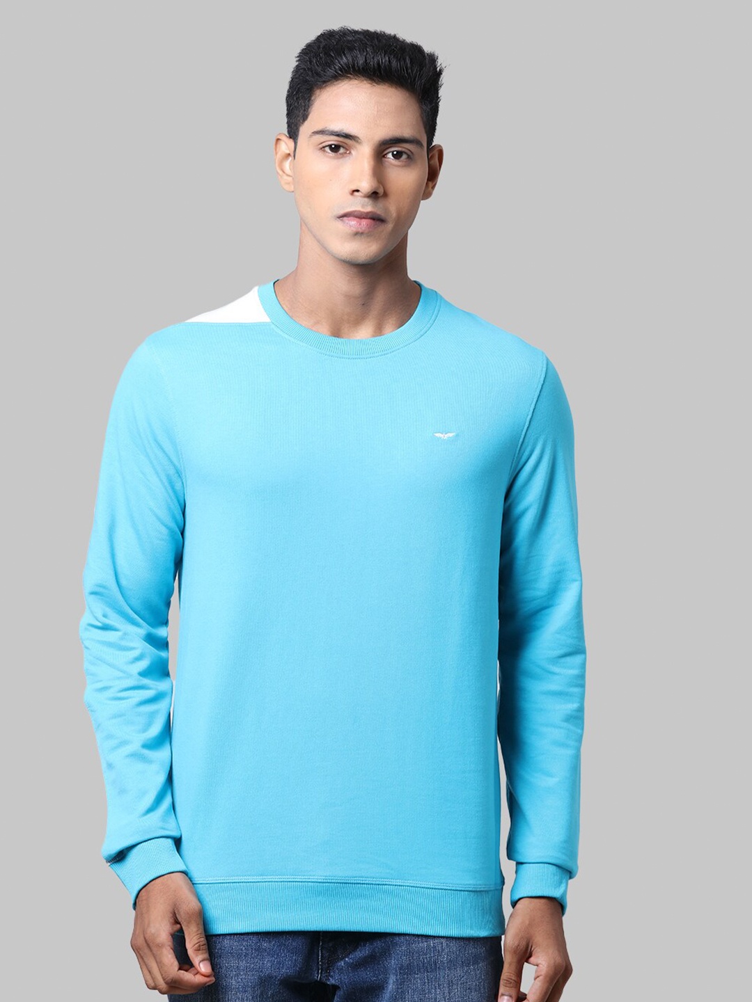 

Park Avenue Men Blue Solid Sweatshirt