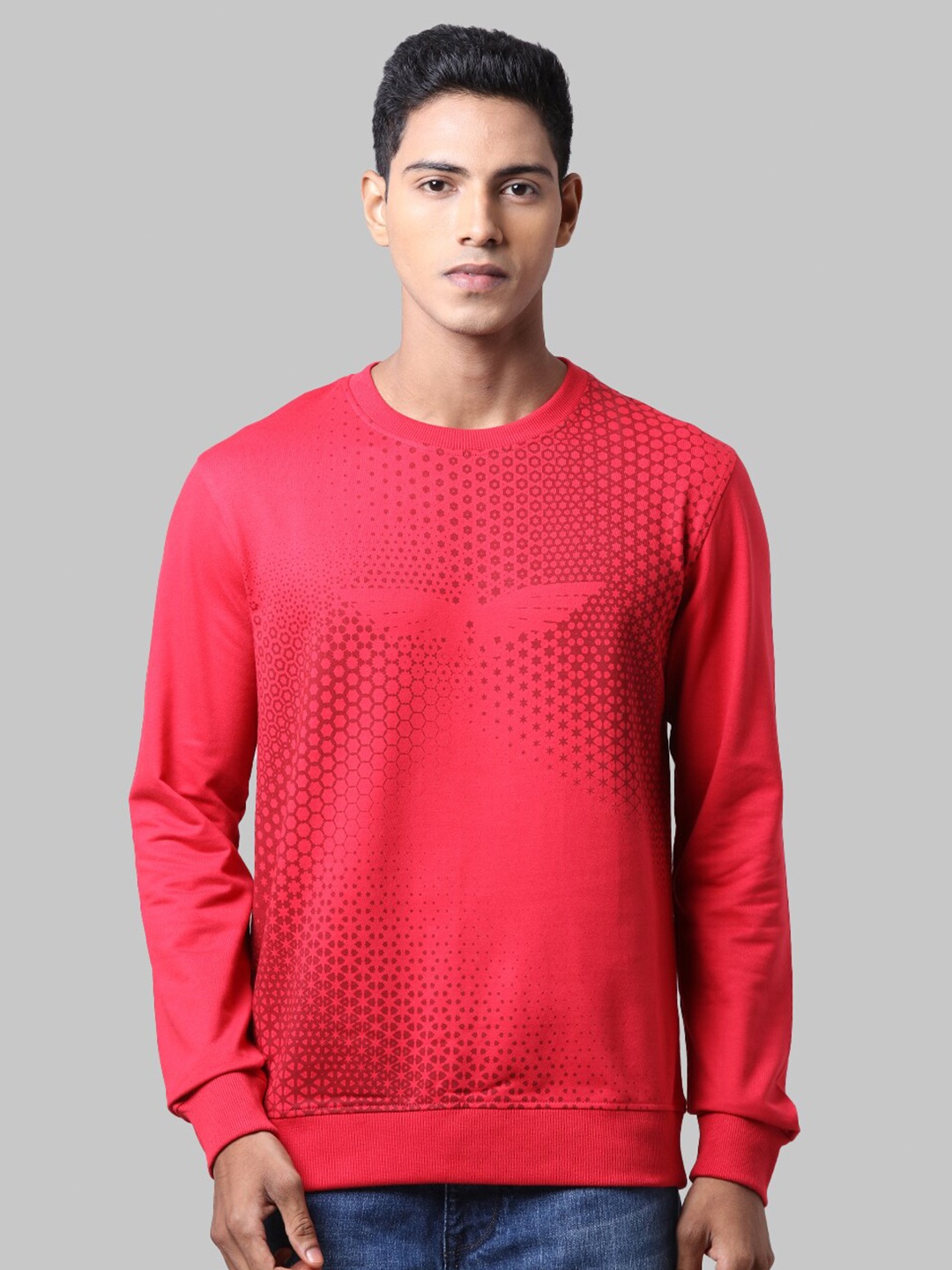 

Park Avenue Men Red Printed Sweatshirt