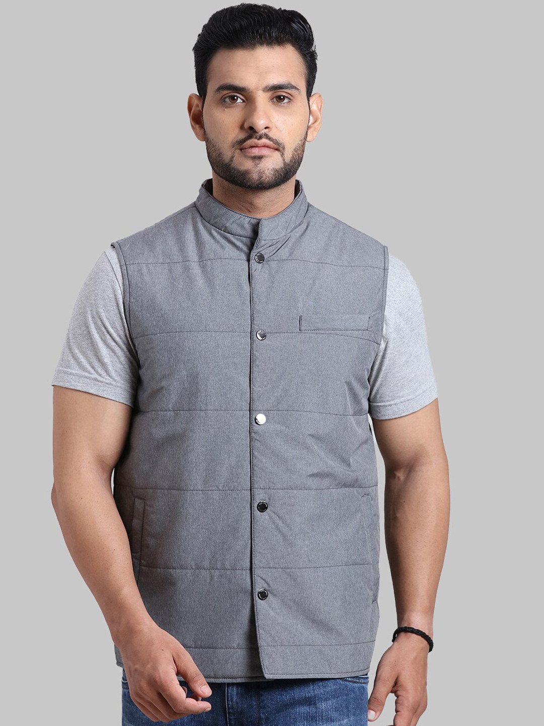 

Park Avenue Men Grey Longline Puffer Jacket