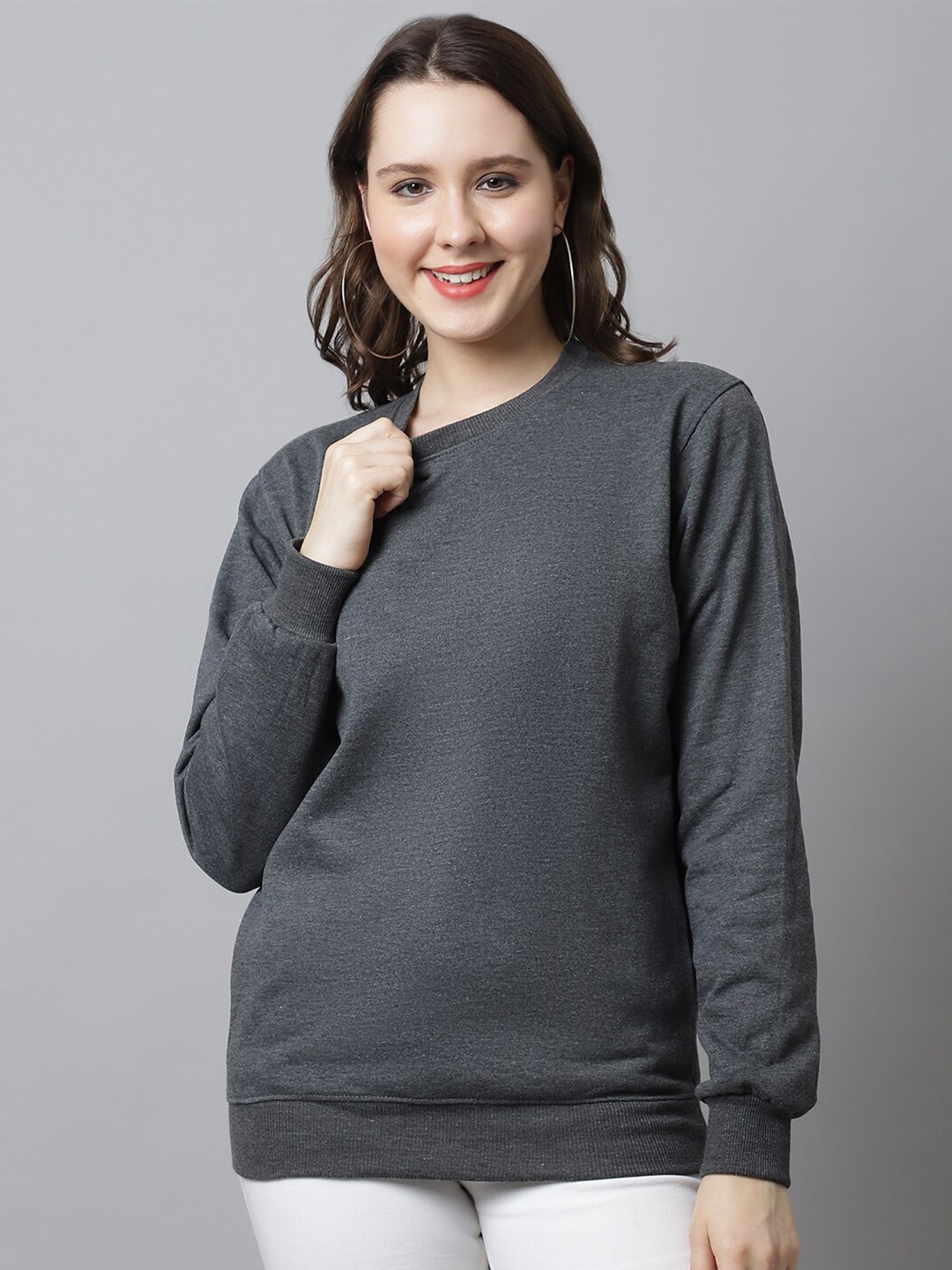 

Obaan Women Grey Solid Pullover