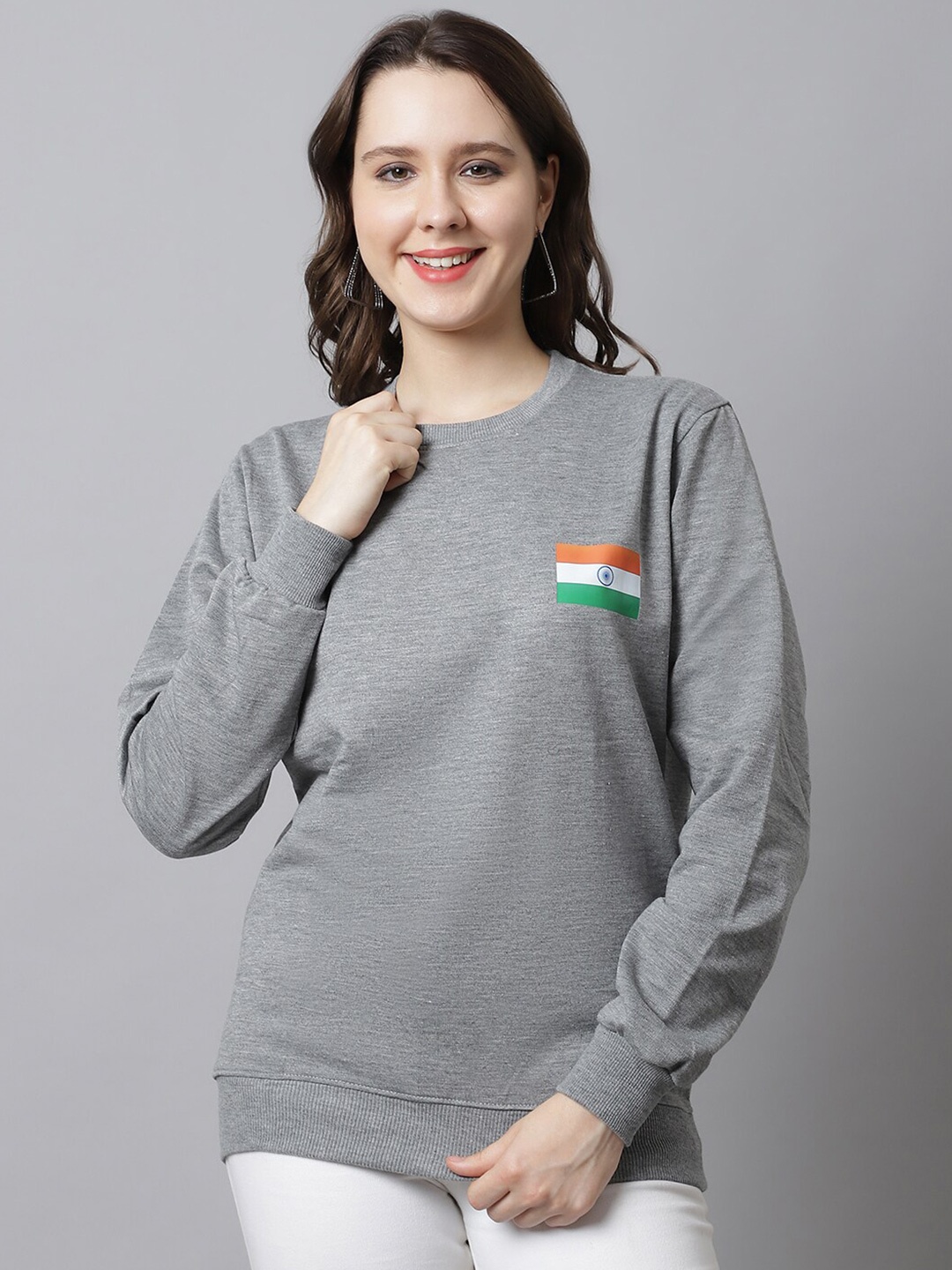 

Obaan Women Grey Solid Sweatshirt