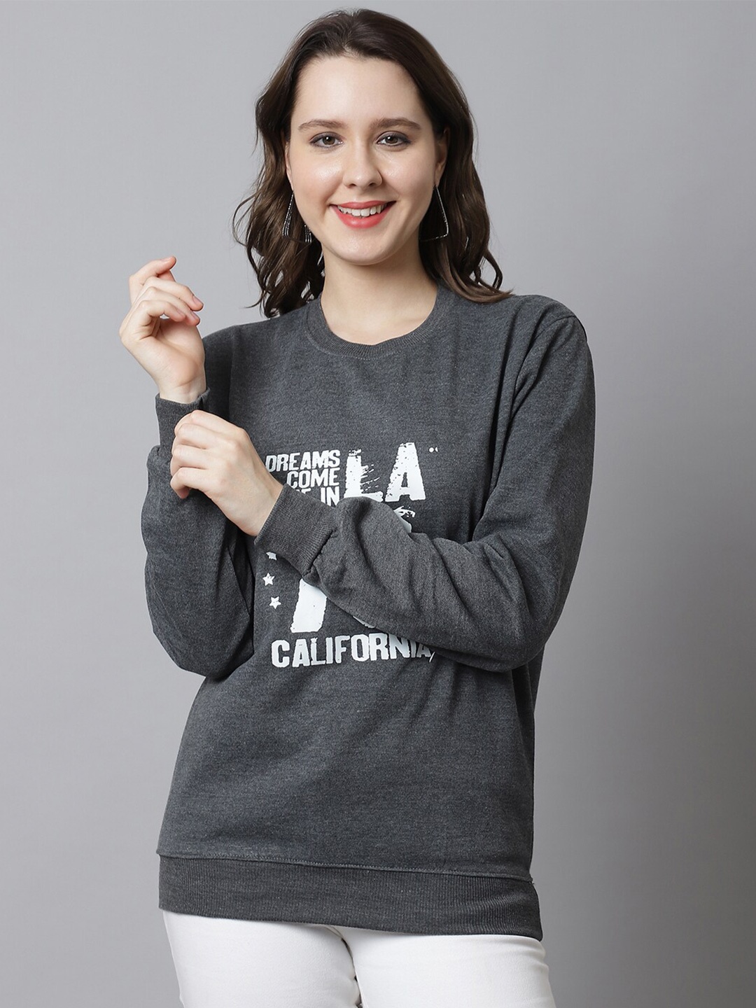 

Obaan Women Grey Printed Pullover