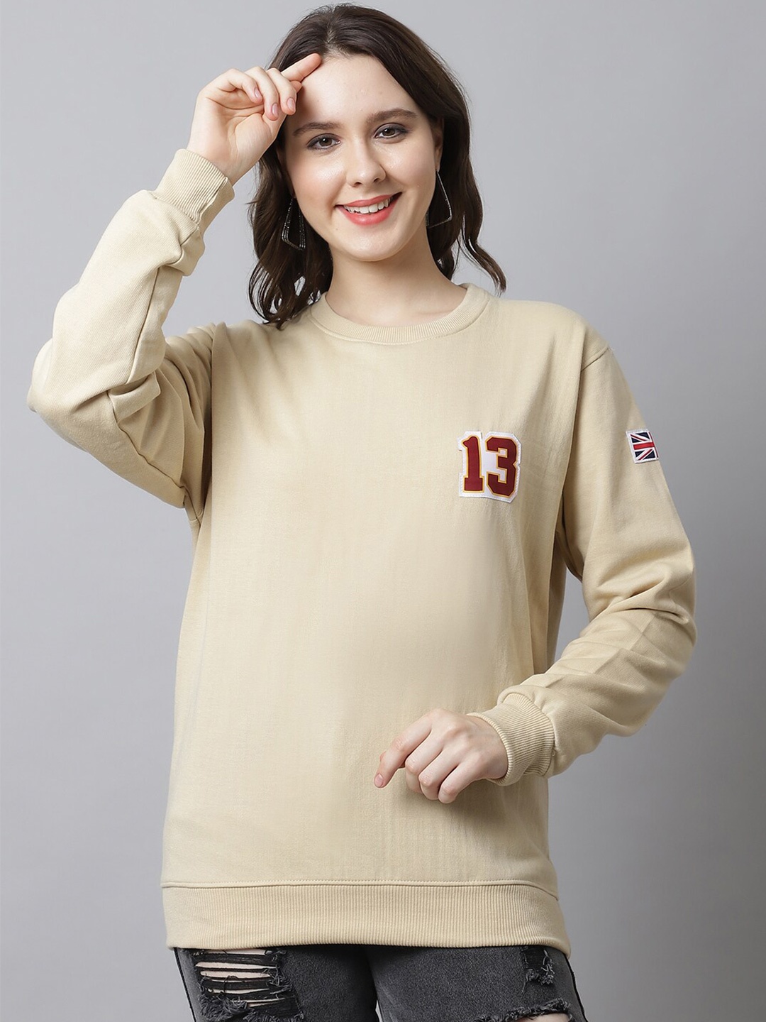 

Obaan Women Beige Solid Pullover