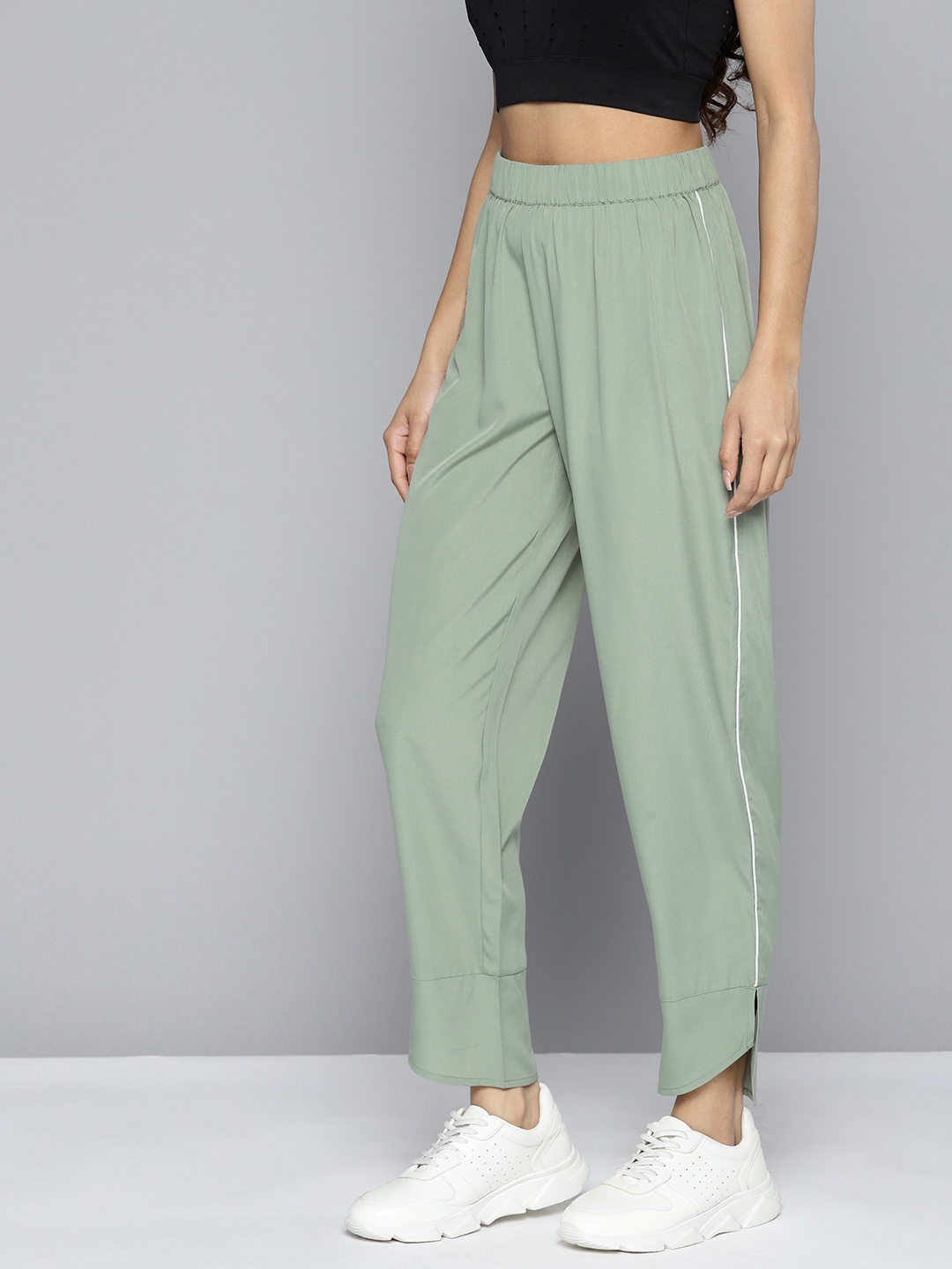 

HERE&NOW Women Athleisure Track Pants, Green