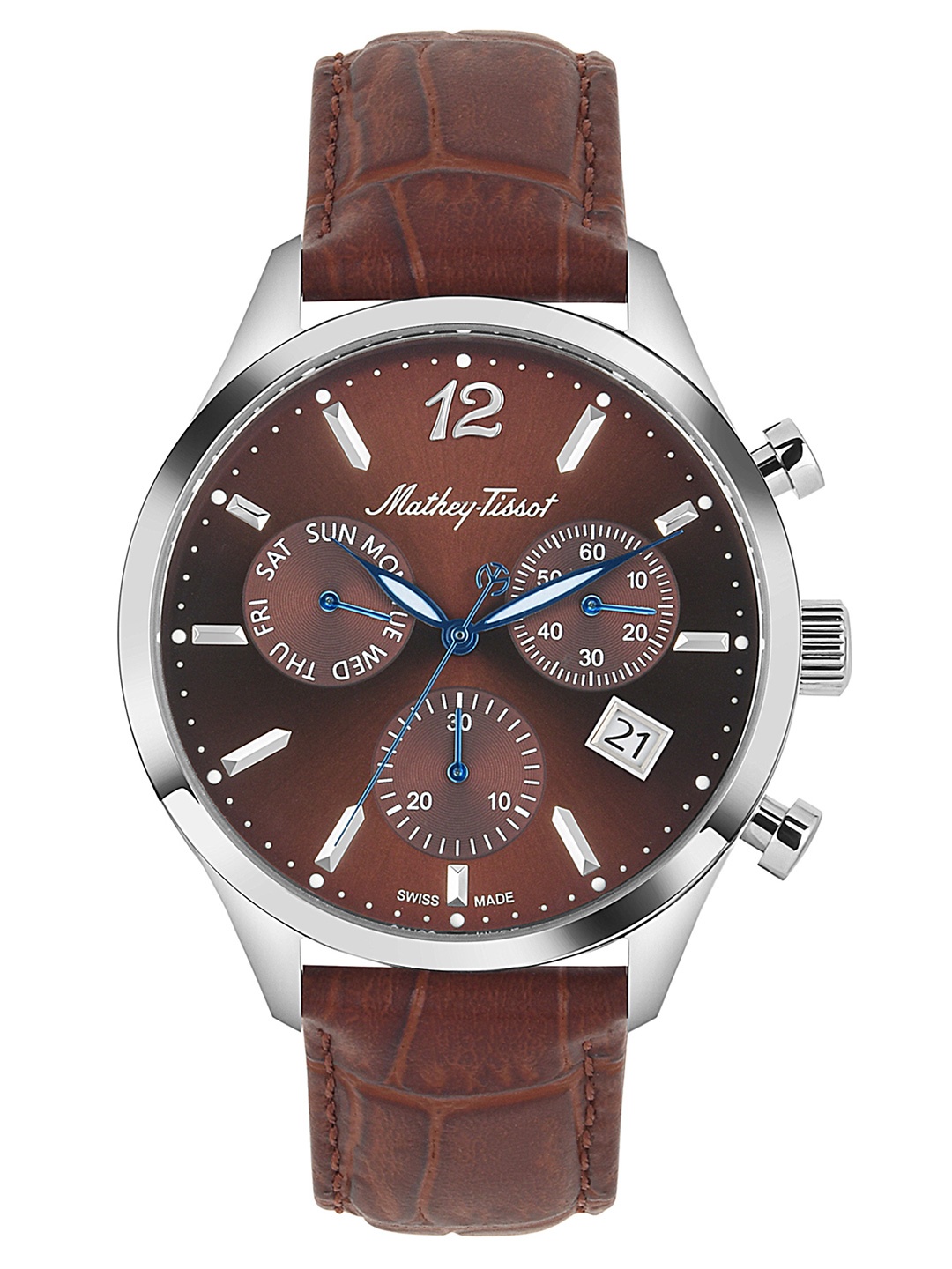 

Mathey-Tissot Men Brown Dial & Brown Leather Straps Analogue Watch H411CHALM-Brown