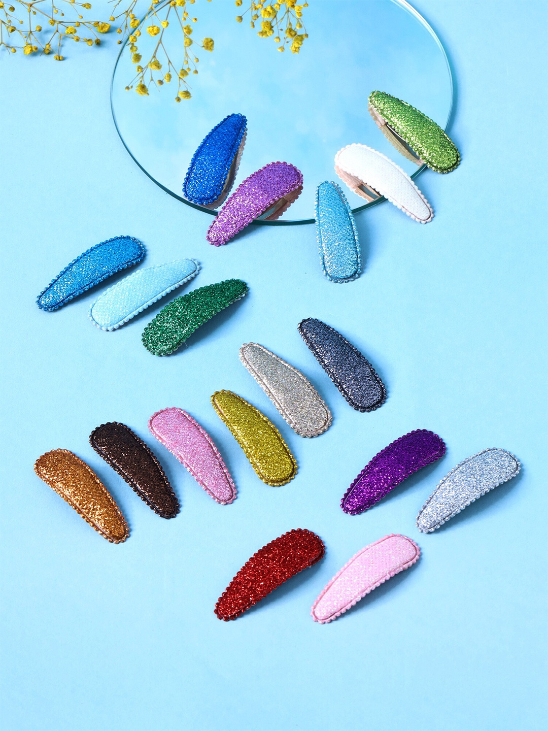 

Melbees by Yellow Chimes Set Of 18 Multicoloured Tic Tac Hair Clips, Red