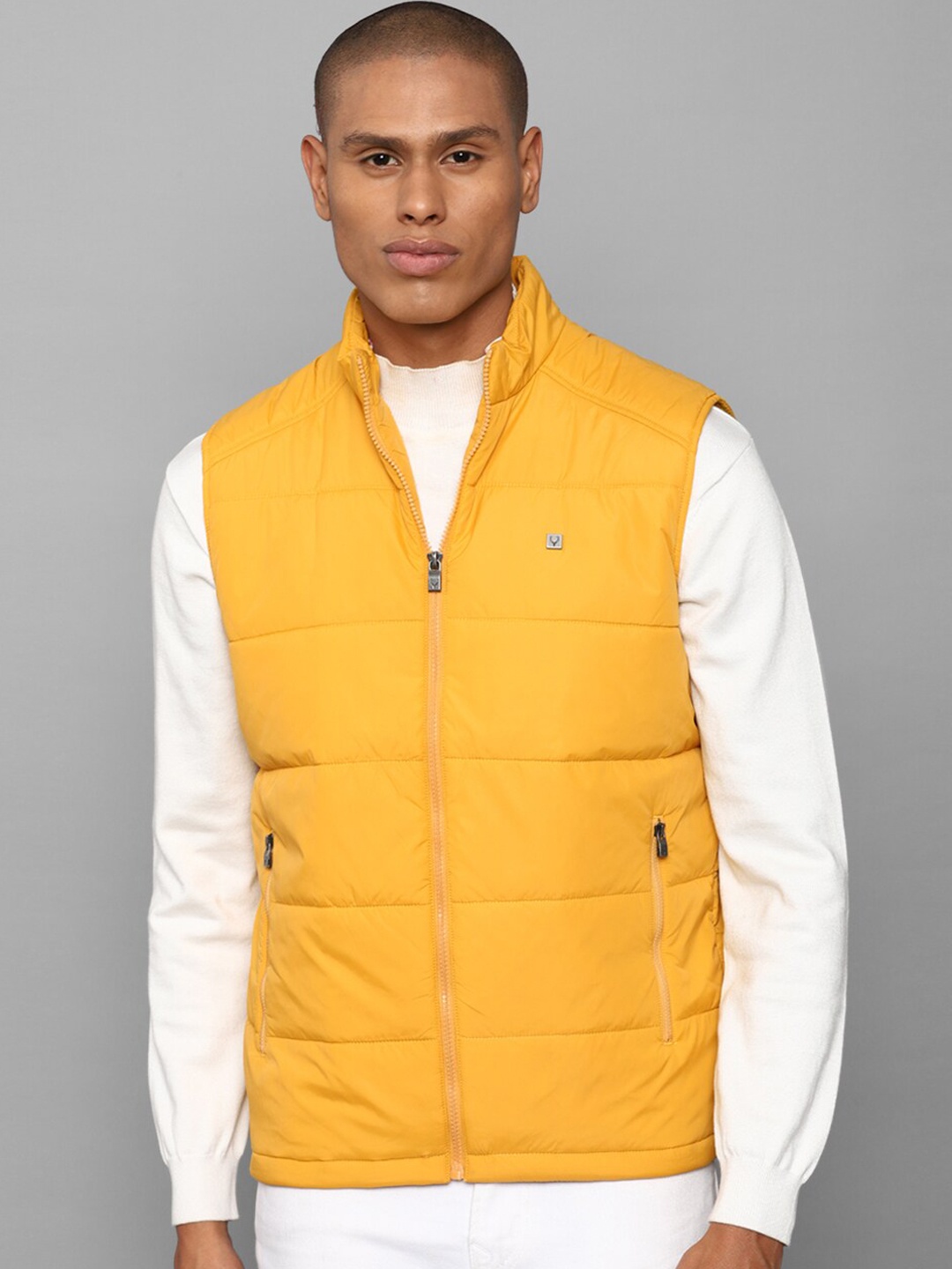 

Allen Solly Men Yellow Crop Quilted Jacket