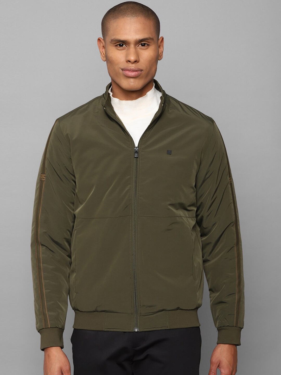 

Allen Solly Men Olive Bomber Pure Cotton Jacket