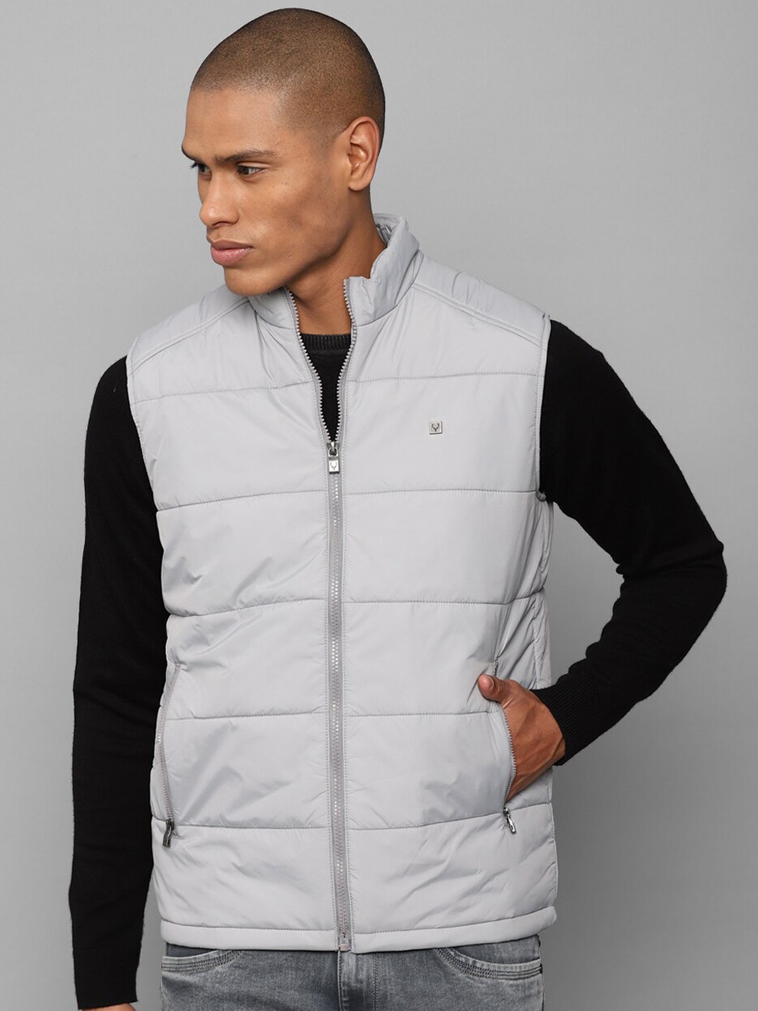 

Allen Solly Men Grey Puffer Pure Cotton Jacket