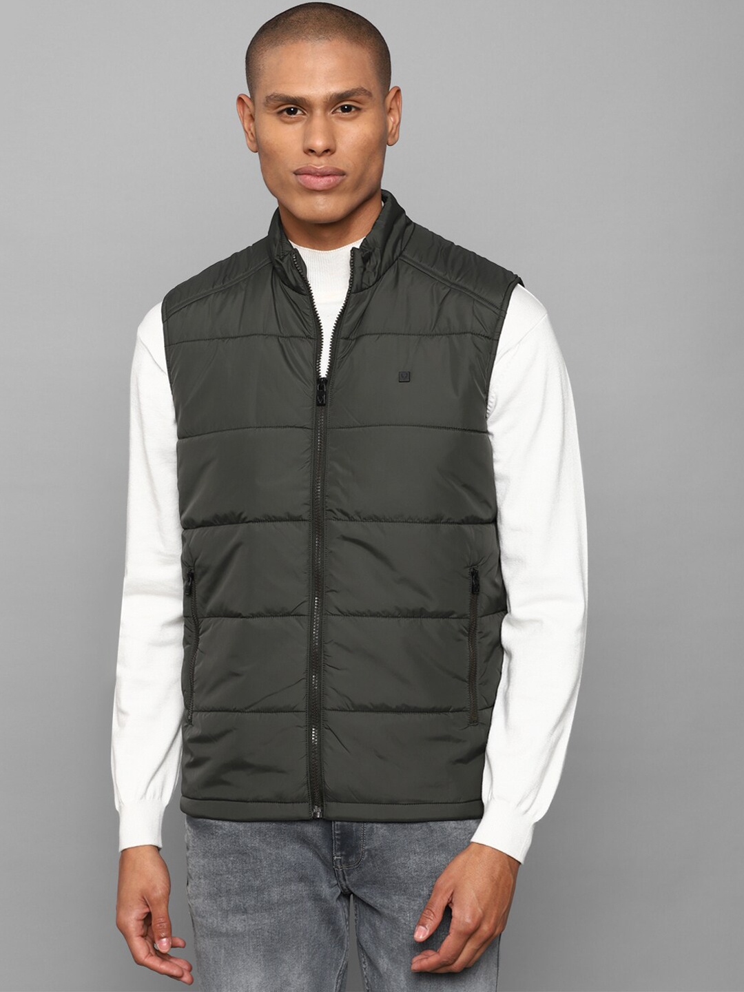 

Allen Solly Men Grey Pure Cotton Puffer Jacket