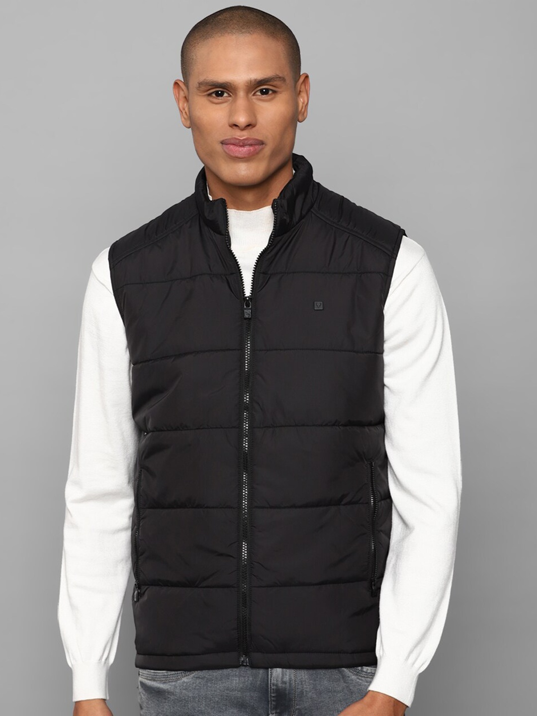 

Allen Solly Men Black Pure Cotton Quilted Jacket