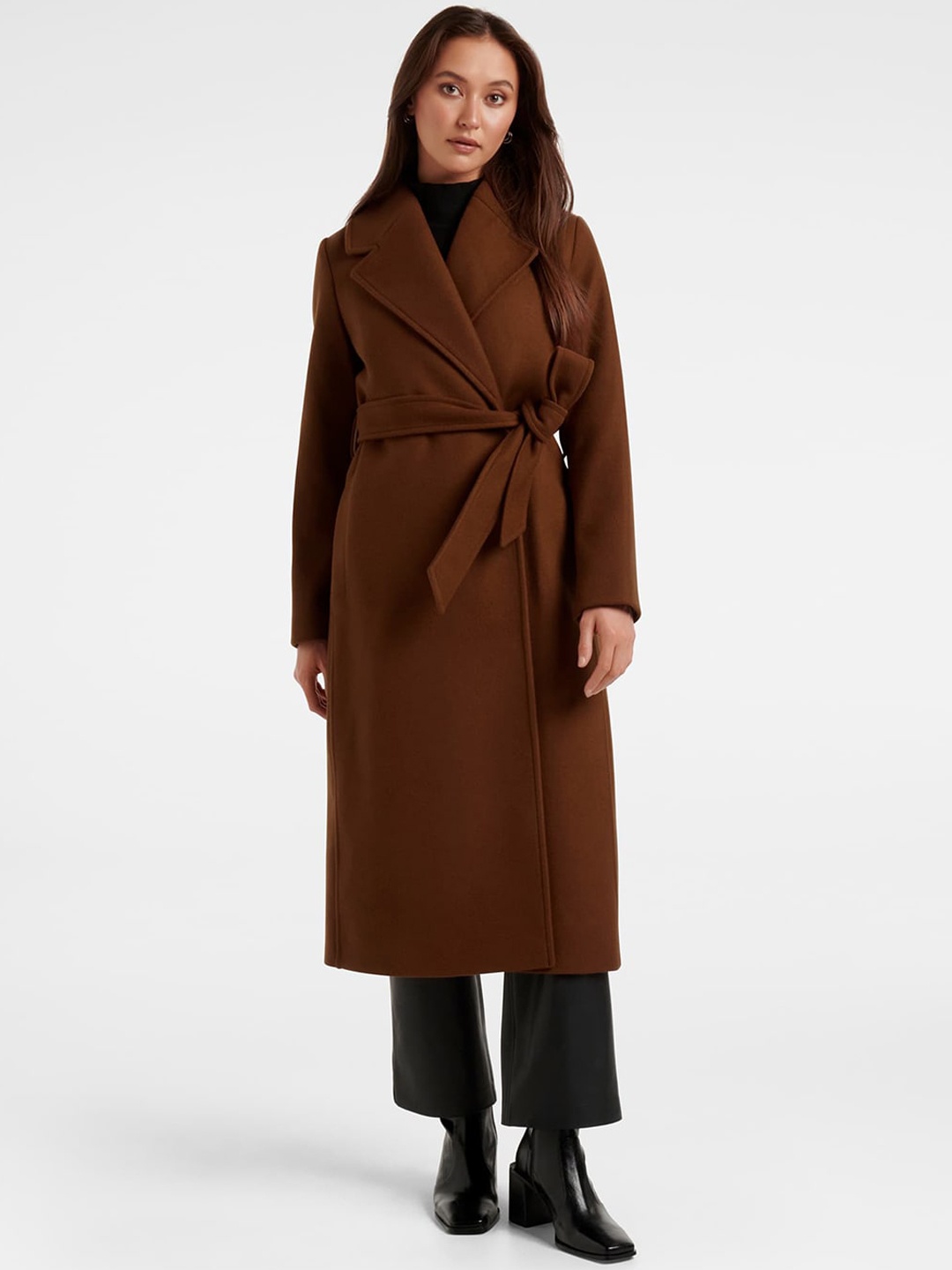 

Forever New Women Brown Solid Wrap Coats