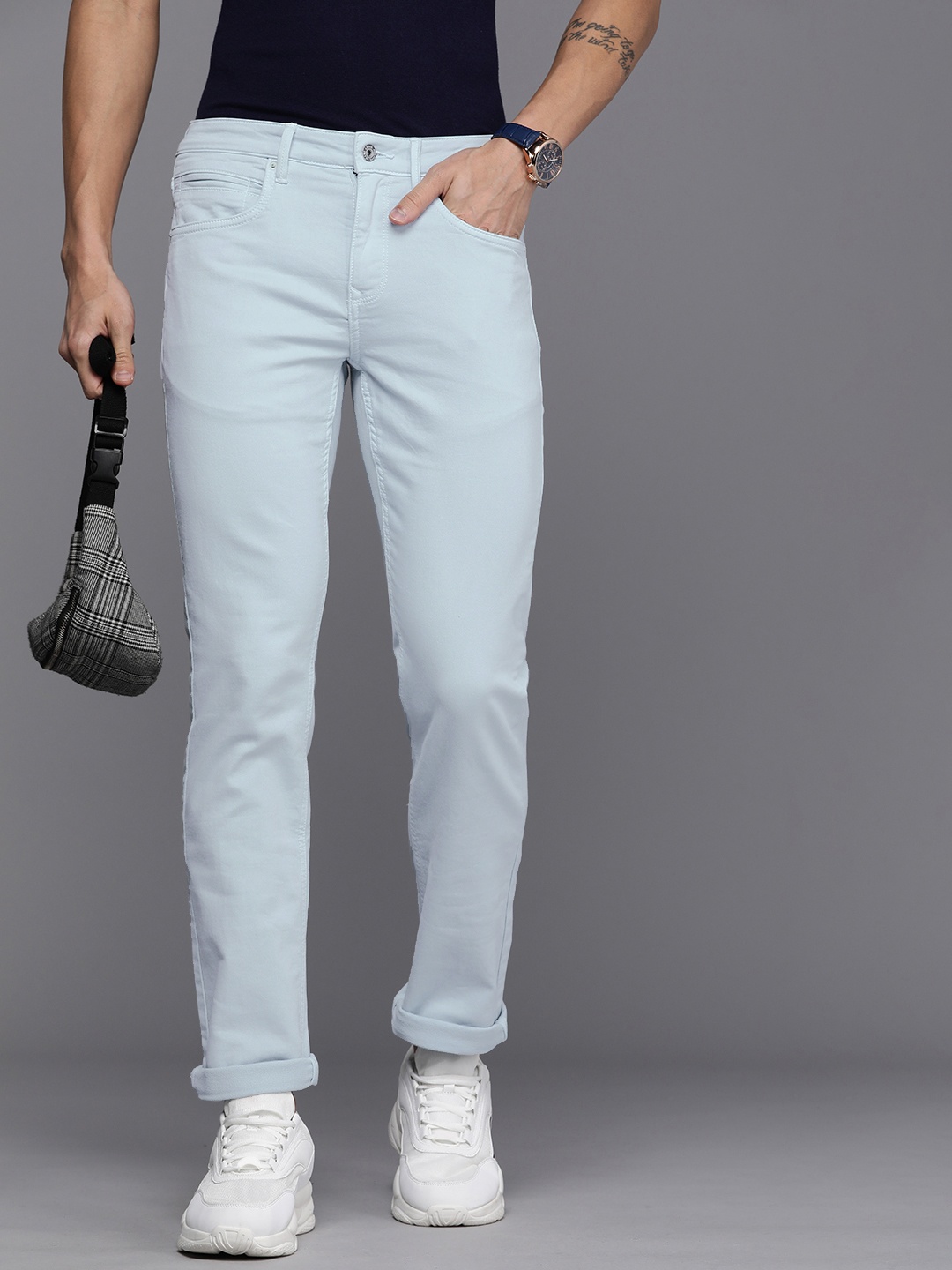 

Louis Philippe Jeans Men Slim Fit Low-Rise Stretchable Jeans, Blue